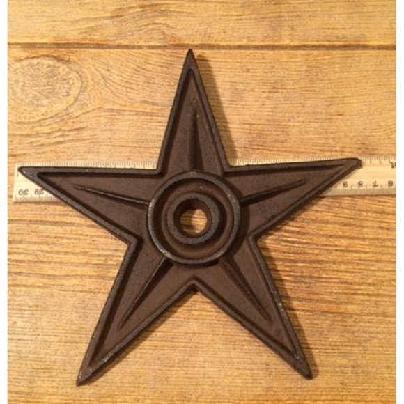 Six Cast Iron 9" Anchor Plates Center Hole Star - Picture 8 of 10